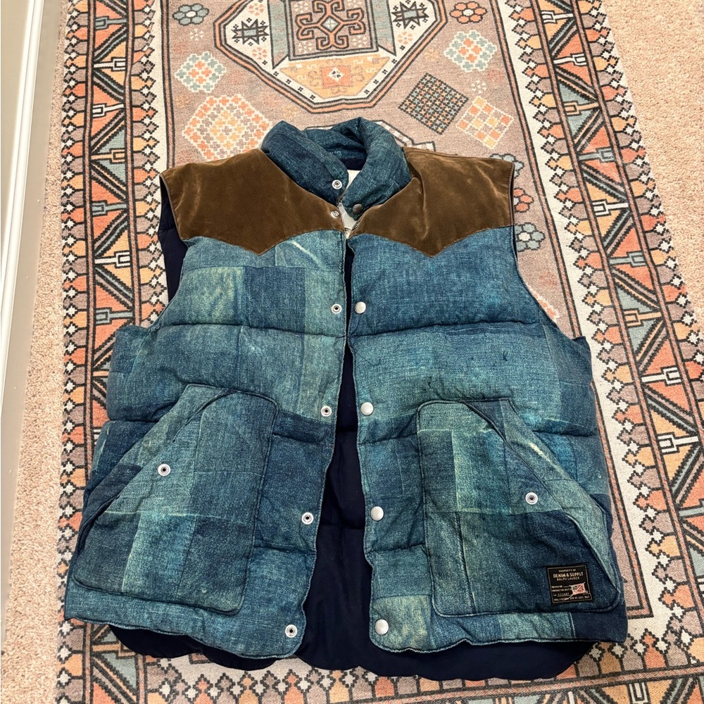 Ralph Lauren Denim and Supply Vintage Denim Patchwork Vest